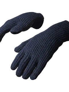 Pletené rukavice na telefon s výřezem na prsty - černé