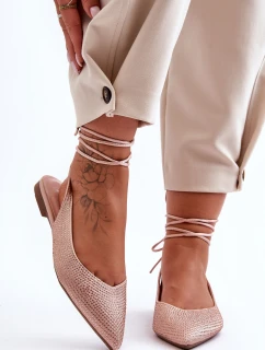 Dámské baleríny s ozdobnými čepicemi bežové Jange