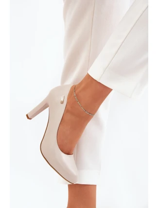 Dámské lodičky na podpatku světle béžové Sergio Leone Campbell