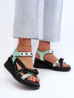 Dámské sandály s mašlí D&A zelená