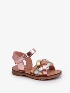 Dětské sandály se zapínáním na suchý zip s propletenými pásky Vícebarevná Dianttha