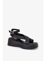 Dámské sandály na platformě WS-001 Černá - GIVANA Dámské sandály na platformě WS-001 Černá - GIVANA