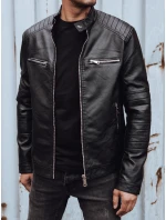 Pánská kožená bunda černá FashionStreet TX4736