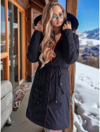 Dámská zimní bunda TRENDNEL s oboustrannou kapucí tmavě modrá FashionStreet TY4590