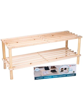 POLICE NA BOTY 2 ÚROVNĚ DŘEVĚNÉ ALPINA