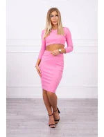 Souprava halenky a sukně světle růžová Souprava halenky a sukně světle růžová