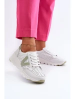 Dámské kožené lehké sportovní boty bílé Eleonori