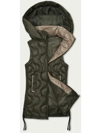 Dámská vesta v khaki barvě s ozdobným prošíváním S'West (B8338-11)