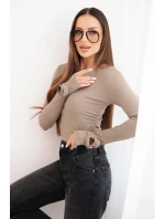 Dámská pruhovaná blůza s nařasením po straně fango