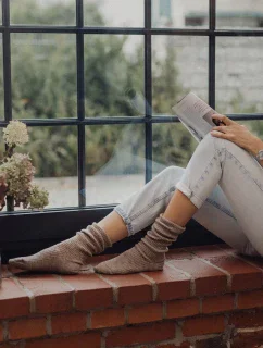 Vzorované ponožky AKRYL/VLNA W.957