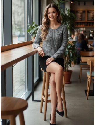 CHICRAY dámský svetr světle šedý FashionStreet MY2395