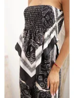 Dámský komplet s širokými nohavicemi a topem černý