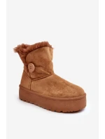 Dámské sněžné boty s platformou s kožešinou Camel Wikasem