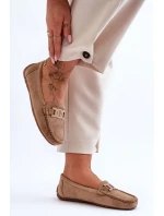 Dámské módní semišové mokasíny hnědé Rabell