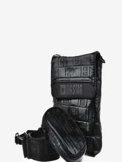 Eko Kožená Lakovaná Kabelka Taštička Big Star OO574144 Černá