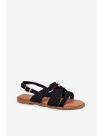 Dámské sandály na plochém podpatku se zlatými hroty černé Zanira