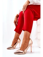 Podpatky s hadím vzorem Růžové zlato Tissoria