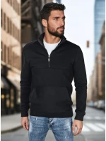 Pánská mikina s límečkem černá FashionStreet BX5885