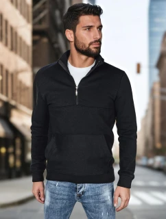 Pánská mikina s límečkem černá FashionStreet BX5885