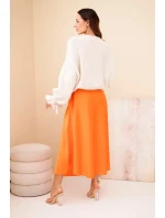 Dámská viskózová rozšířená sukně pomarančová