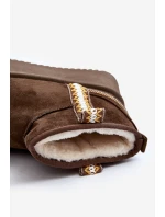 Sněhule na platformě se vzorem tmavě zelené Udra