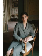 S415 Košilové šaty vázané v pase - khaki barva S415 Košilové šaty vázané v pase - khaki barva