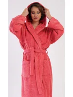 Dámský župan dlouhý s kapucí Jahoda