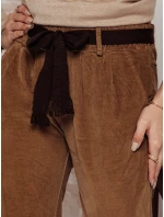 Dámské manšestrové kalhoty DANORIA v jedné velikosti s páskem camel FashionStreet UY2289 Dámské manšestrové kalhoty DANORIA v jedné velikosti s páskem camel FashionStreet UY2289