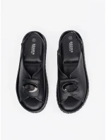 Krásné černé  sandály dámské bez podpatku