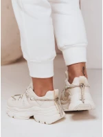 Dámské tenisky na silnější podrážce NEWMOVE beige FashionStreet ZY0589