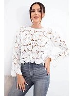 Dámský letní krajkový svetr s knoflíky a dlouhým rukávem černý