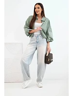 Dámská bavlněná bomber bunda na zip khaki Dámská bavlněná bomber bunda na zip khaki