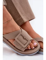 Vonné Dámské Pantofle S Dekorativní Přezkou Béžové ZAXY RR285076