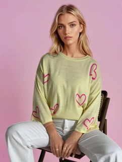 SWEET HEART dámský svetr lemon FashionStreet MY1926