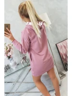Oversize šaty s kapucí tmavě růžové Oversize šaty s kapucí tmavě růžové