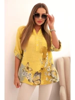 Dámská bavlněná košile na knoflík a kapsou kiwi