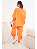Bavlněný komplet halenka + kalhoty pomeranč Bavlněný komplet halenka + kalhoty pomeranč