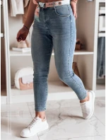 Dámské džínové kalhoty slim fit s páskem TRENDLINE modré FashionStreet UY2478