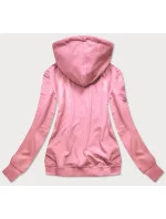 Dámská tepláková mikina ve špinavě růžové barvě se slunečnicí (N4598)