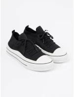 Designové dámské černé tenisky bez podpatku Designové dámské černé tenisky bez podpatku