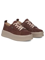 Kožené polobotky na platformě bílé Filippo DP6122