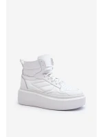 Zazoo 3392/X Dámské Kožené Sportovní Boty Na Platformě Bílé