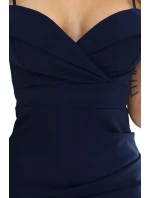 564-7 CALLIE Midi šaty s odhalenými rameny a výstřihem - ZELENÉ