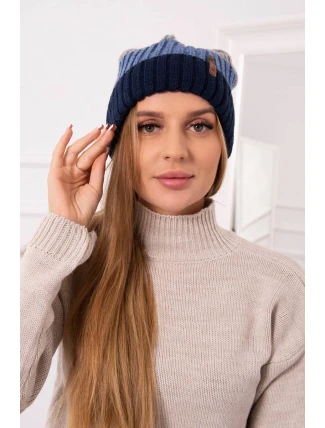 Fleecová čepice Bojana K265 navy+turquoise+dark grey Fleecová čepice Bojana K265 navy+turquoise+dark grey