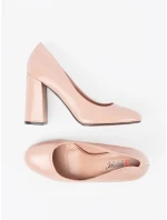 Krásné lodičky Jasnobeżowy dámské na širokém podpatku Krásné lodičky Jasnobeżowy dámské na širokém podpatku