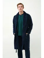 Vamp - Klasický modrý fleecový župan 21607 - Vamp Vamp - Klasický modrý fleecový župan 21607 - Vamp