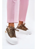 Dámské Tenisky Na Masivní Platformě S Ozdobným Šněrováním Leopardí Hnědé Zidora