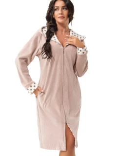 Dámský župan FR-373 Béžová s ecru - DOROTA