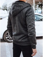 Pánská teplá mikina na zip tmavě šedá FashionStreet BX5607
