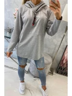 Tunika na zip s kapucí Oversize šedá Tunika na zip s kapucí Oversize šedá